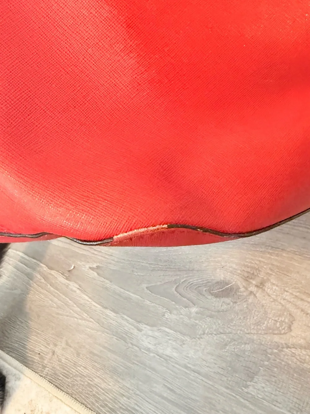Michael Kors Bright Red Saffiano Tote with Gold Logo Charm